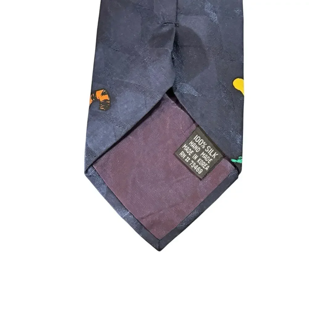 Disney Winnie The Pooh Tigger Eeyore Shooting Star Cartoon Necktie Silk